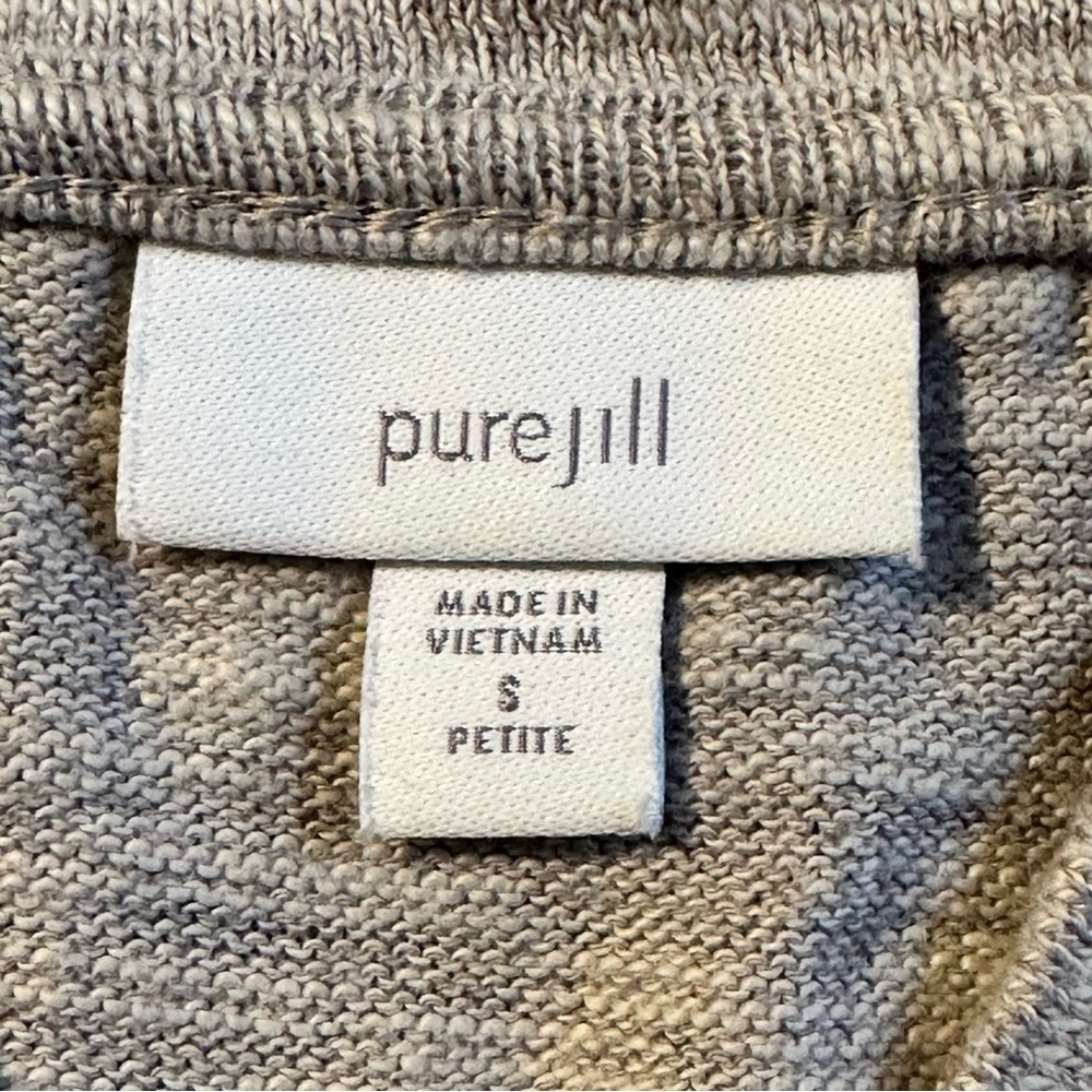 J. JILL PURE JILL Heather Gray V-Neck Pullover Top Sweater Tunic Womens Petite S - Picture 8 of 12